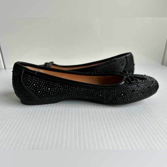 Xappeal Lennon Crystal Black Ballet Flats Bow Detail Size 8.5 - Picture 8 of 10